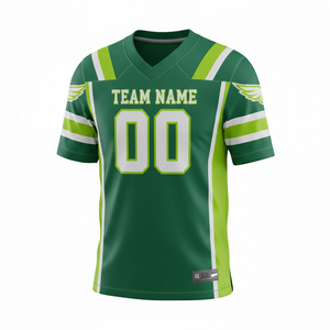 Maillot d'entraînement de football américain personnalisé pour adultes, manches courtes, respirant, option grande taille, 100 % polyester, col en V - Product Image 4