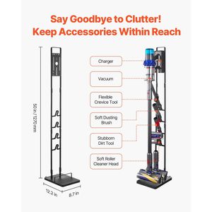 Support mural stable pour aspirateur compatible avec Dyson V6 V7 V8 V10 V11 V15, avec roulettes, pour DC30 DC31 DC34 DC35 - Product Image 3