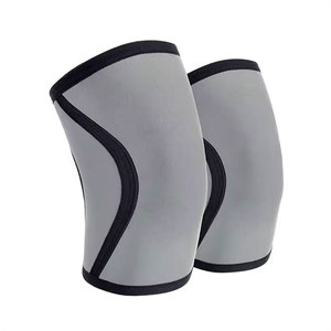 Genouillère en néoprène à fermeture par tirette, respirante, protection pour toutes les saisons, universelle, unisexe, grise avec bordure noire - Product Image 1