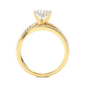 Anillo de Diamantes de 18K de Oro Real Cultivado en Laboratorio, 52 Piezas, Forma Redonda, Anillo de Compromiso para Mujer, para Exportación al por Mayor - Product Image 4