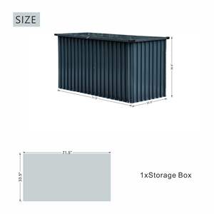 Armario de Almacenamiento de Acero con Cerradura de 312 Galones, Caja Metálica para Exterior con Amortiguadores de Gas, Impermeable, Negra, de Gran Capacidad - Product Image 5