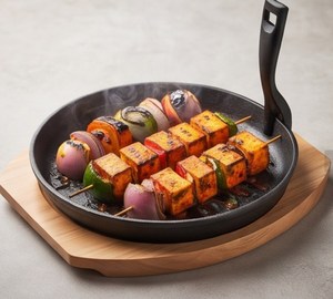 Sartén antiadherente de hierro fundido con mango largo, sartén redonda para preparar platos picantes, plato de mesa estilo restaurante. - Product Image 1