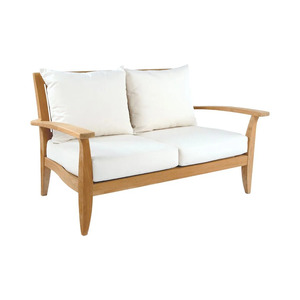 Teak Modern Lightweight Adjustable Outdoor Sofa 3 Seater Wood Patio Apartment Cushions Waterproof UV Resistant <b>Garden</b> Seating - Product Image 4