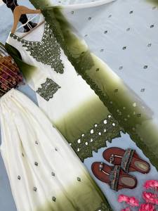 Conjunto de Traje Palazzo de Georgette de Doble Tono Royal, Bordado con Estrellas, Transpirable, Elegante para Invierno, con Trabajo de Hilo, para Fiestas - Product Image 5