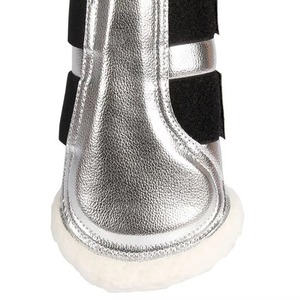 Botas de Neopreno y Cuero Personalizadas de Alta Calidad para Caballos - Equipo de Protección Duradero para la Protección de Tendones Equinos para Montar a Caballo - Product Image 6