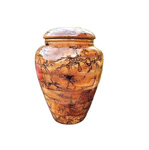 Urne Lichtenberg à la main pour cendres humaines Mangowood et résine urne de crémation boîte funéraire adulte grande urne funéraire pour cendres - Product Image 1