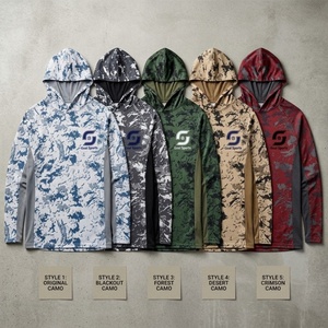 <b>Men's</b> Summer Breathable Anti-Ultraviolet Camouflage Print 100% Polyester Shirt <b>Neck</b> <b>Gaiter</b> UPF 50 Waterproof Sunscreen Fishing - Product Image 4