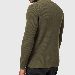 Men's <b>Quarter</b> <b>Zip</b> Knit <b>Sweater</b> Slim Fit Solid Color Stand Collar Long Sleeve - Product Image 2