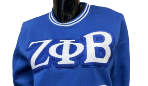 Sweat-shirt décontracté pour femme en chenille avec lettres Zeta Phi Beta, logo frontal, manches longues et poche kangourou – Collection Hiver - Product Image 2