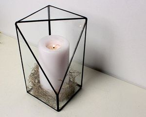 Home Decor Customised <b>Black</b> Table Top Outdoor Indoor Glass Candle <b>Holder</b> Wedding Centerpiece For Event Decor - Product Image 3