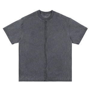 Camisetas de Alta Calidad para Hombre, Estilo Urbano, Lavado Ácido, Cuello Redondo, Hip Hop, Lujo, Casual, Tallas Grandes, Venta al Por Mayor - Product Image 5