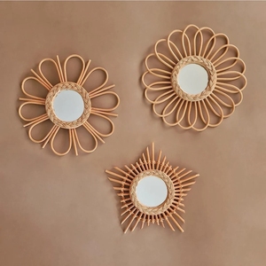Handcrafted Bamboo Rattan Circular <b>Mirror</b> with Rope Border | Wholesale - Product Image 3