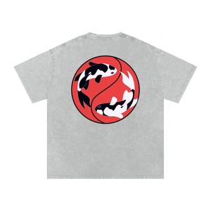 Camisetas de hombre 2026 personalizadas de estilo urbano, desgastadas, extragrandes, de peso pesado, estilo gótico, de seda, 100% algodón, de alta calidad, corte holgado. - Product Image 2