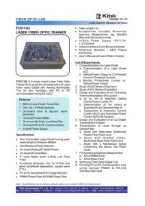 Kit de Entrenamiento de Comunicación con Fibra Óptica Láser Kitek FOCT-03 para Entrenamiento en Laboratorio - Product Image 6