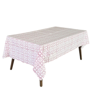 Pattern <b>Tablecloth</b> White with Pink Lattice Design Modern Dining Table Cover <b>Rectangle</b> <b>Tablecloth</b> Table Cover Linen Set - Product Image 4