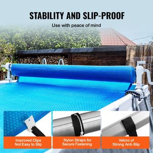 Enrollador de cubierta solar de aluminio de 20 pies para piscinas, con PVC y PC, compatible con piscinas de 3 x 20 pies de ancho - Product Image 3
