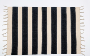 Cotton Handloom Stripe Rug / <b>Runner</b> washable & reversable - Product Image 3