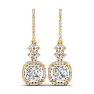 REYES Statement 925 Sterling <b>Silver</b> 4.2Ct HPHT CVD Lab Grown Diamond Dangle Drop <b>Earrings</b> for <b>Women</b> Luxury Fine Jewelry - Product Image 2