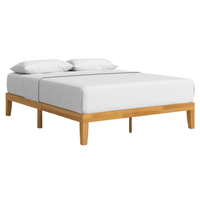 Base de Cama Queen Size Furaka de Estilo Moderno de Mediados de Siglo, con Patas Cónicas de Madera Sólida, Plataforma Ecológica, Duradera y Natural
