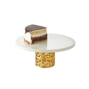 Soporte de pastel de mármol de primera calidad para Base de Metal para soporte de pastel de tamaño personalizado soporte de servidor dulce de forma redonda hecho a mano - Product Image 1