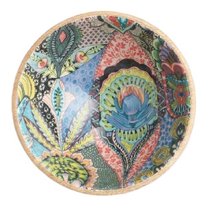 Servidor de ensalada de estilo moderno hecho a mano, vajilla esmaltada de madera de mango personalizada, cuenco de Metal decorativo de madera Natural, patrón de sopa - Product Image 1