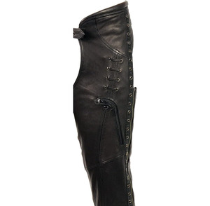 Samroz Sports <b>Leather</b> Premium <b>Leather</b> Motorcycle Riding <b>Chaps</b> for Women Bikers - Product Image 2