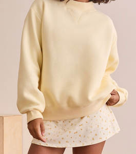 Winter Streetwear Custom Printed <b>Drop</b> Shoulder Oversized Stand Women's Sweatshirt Front Logo Position Fleece Fabric Embroidered - Product Image 1