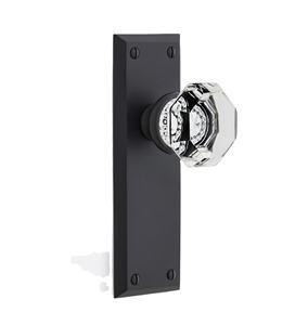 Poignée de tirage en acier noir - Bouton en acrylique coloré pour la maison, l'hôtel, le restaurant, les bureaux, personnalisable avec quincaillerie de porte à passage ou à verrouillage - Product Image 1