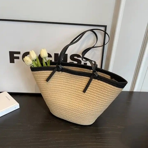 Wholesale fashion summer shoulder <b>bag</b> custom logo woven <b>straw</b> tote <b>bag</b> women's handbag 2026 - Product Image 5