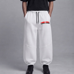 OEM 100% Cotton Fleece Custom Printed Baggy man Sweatpants Oversized Street Wear Casual Style Wide Leg <b>Pants</b> for men's - Product Image 4