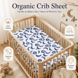 Organic Cotton Custom Crib Sheet Bedding | Private Label Nursery Fitted Mattress Cover Soft Breathable Baby Sheet Set OEM Supply - Product Image 5