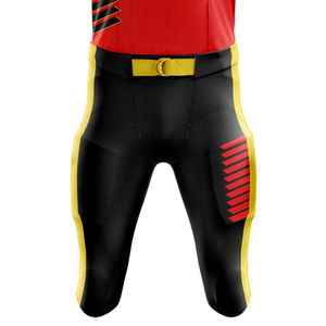 ชุดยูนิฟอร์มอเมริกันฟุตบอลปี 2026 สำหรับผู้ชาย สีแดง ดำ เหลือง 50 ชิ้น แบบซับลิเมชั่น คอวี แขนสั้น ระบายเหงื่อได้ดี ทรงพอดีตัว สำหรับผู้ใหญ่ - Product Image 4