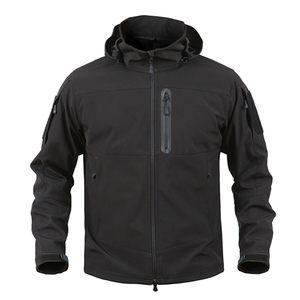 Custom made outdoor mens tactical soft shell jackets wholesale waterproof breathable fleece <b>lined</b> hiking <b>coat</b> winter hooded - Product Image 2