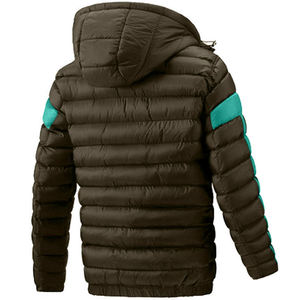 Veste matelassée réversible à capuche imperméable pour homme, coupe-vent et chaude pour l'hiver, manteau d'extérieur, logo personnalisé, fabricant OEM en gros - Product Image 2