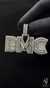 AARVA JEWELS Pendentif Hip Hop personnalisé avec lettre en Moissanite, en Argent 925, taille Baguette, plaqué Rhodium, style Iced Out, pour Fête - Product Image 4