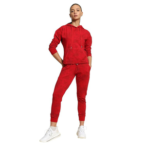 Pantalon de jogging plissé pour femme, taille haute, cordon de serrage, bas élastiqué, coupe fuselée, respirant, polyester et coton - Product Image 5