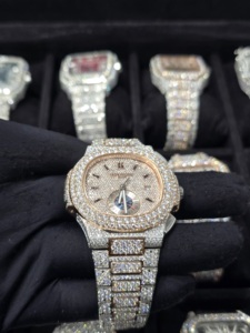 Reloj Analógico Automático con Incrustaciones de Moissanita para Hombre, Diseño de Lujo Inspirado en el Hip Hop, Personalizado, de Acero Inoxidable con Cristal de Zafiro - Product Image 4