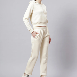 Conjunto Deportivo de Dos Piezas para Mujer, de Algodón Grueso, Estilo Informal, con Sudadera Holgada y Pantalones Deportivos - Product Image 3