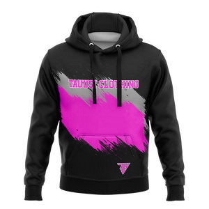 Sudadera con Capucha para Hombre, Transpirable, de Poliéster/Algodón, Negra y Rosa, con Estampado por Sublimación, Estilo Urbano, con Número de Jugador, para Gimnasio - Product Image 1