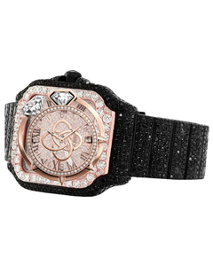 Montre de luxe pour homme en moissanite VVS, entièrement sertie de diamants, bracelet en acier inoxydable - Product Image 3