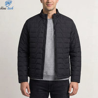Blouson d'hiver matelassé épais pour homme en toile enduite, col montant, fermeture éclair intégrale, chaud, pour activités de plein air, randonnée, voyage, décontracté