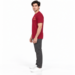T-shirt décontracté premium 240 GSM en jersey simple 100% coton, finition lavée, impression logo DTF, coupe classique, manches courtes - Product Image 3