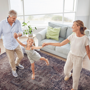 Tappeto con telaio di lusso 8x10 bordeaux/blu a pelo basso pieghevole per bambini e Pet Friendly lavabile antiscivolo per soggiorno - Product Image 4