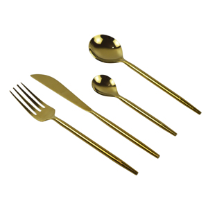 Juego de Cubiertos de Latón Martillado, 4 Piezas, con Acabado Espejo y Baño de Oro, para Uso Doméstico, en Restaurantes y Hoteles, Juego de Cubiertos de Alta Calidad - Product Image 3