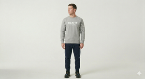 เสื้อสเวตเชิ้ตคอกลมโอเวอร์ไซส์สำหรับผู้ชาย เนื้อผ้าหนานุ่ม ทรงหลวม สวมใส่สบาย ระบายอากาศได้ดี ซับเหงื่อได้ดี - Product Image 6