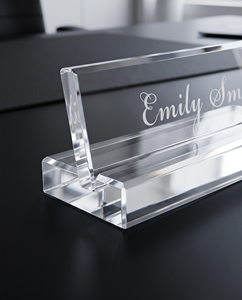Plaque de nom personnalisée en plastique acrylique écologique, bloc de signalisation de bureau gravé pour les bureaux, la décoration intérieure et les nouvelles entreprises - Product Image 3