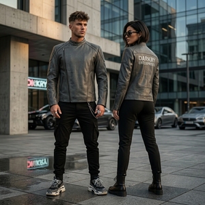 Men Custom Genuine Cowhide Leather <b>Jacket</b> Wholesale Distressed <b>Grey</b> Slim Fit Motorcycle Rider Biker Coat Outerwear Manufacturer - Product Image 5