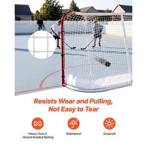 But de hockey de rue en acier robuste - Filet de hockey sur roulettes durable pour usage intérieur et extérieur, léger et portable - Product Image 4