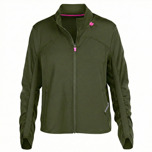 Performance Healthcare Scrub Jacket Wholesale Custom Nursing Uniform Ruched Sleeve Full Zip Medical Coat Women's Scrub Jackets - Product Image 6
