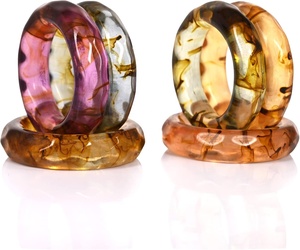 Modern Resin Napkin Rings Set Colorful Ring Shape <b>Table</b> Decoration Party Use Durable 4.5cm Width - Product Image 4